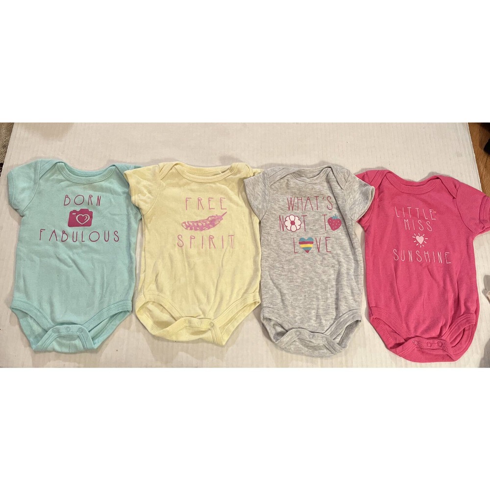Set Of Four Rene Rolf Baby Girls 3/6 Months Bodysuits